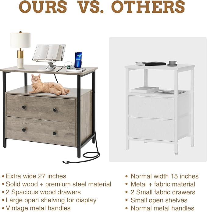 Edbuosy 27 inch Wide Night Stand