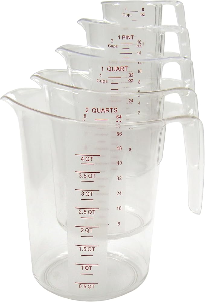 Winco 5-Piece Measuring Cup Set, Polycarbonate