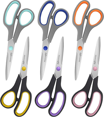 Scissors for Office School Supplies, Hnncugty 8" Scissors All Purpose Bulk Set