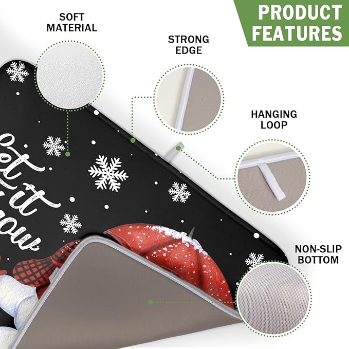 Winter Snowman Dish Drying Mat, Christmas Snow Dish Drying Mat