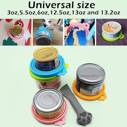 Food Can Spoon & Lids, One Multi-Functional Opener Spatula, Cute Paw Shape Spoon