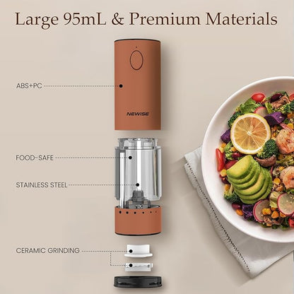Newise Electric Salt and Pepper Grinder Set Rechargeable