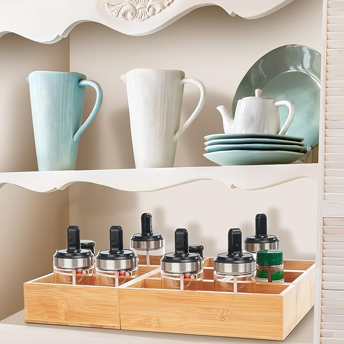 Fabsome Bathroom Drawer Organizer, Bamboo Box Bin