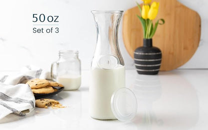 Glass Carafe Pitchers, by Kook, Large Carafe