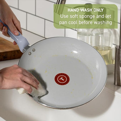T-Fal Refresh Ceramic Nonstick Cookware Set, Oven Safe to 350°F, Ceramic Pots