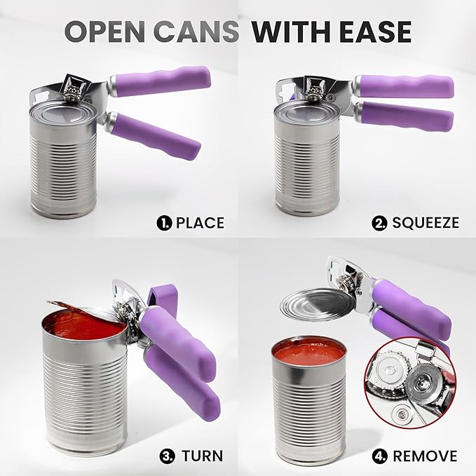 Zulay Kitchen Manual Can Opener with Bottle Opener with Turn Knob