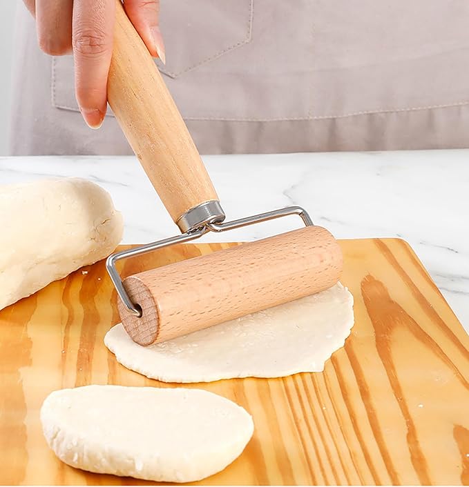 Roller Rolling Pin, 4 Inch Wood Rolling Pin