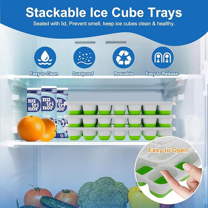 Ice Cube Tray, Ice Cube Trays for Freezer 3 Pack