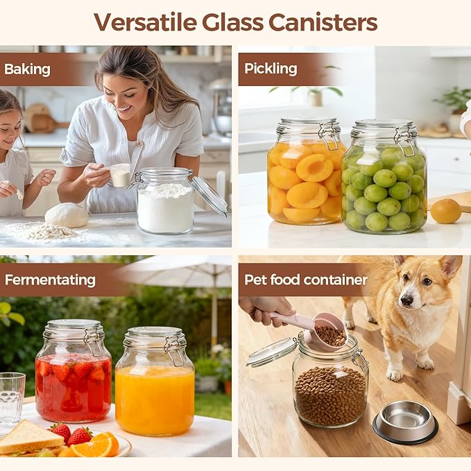 ComSaf 2-Pack 74oz Wide-Mouth Glass Jars