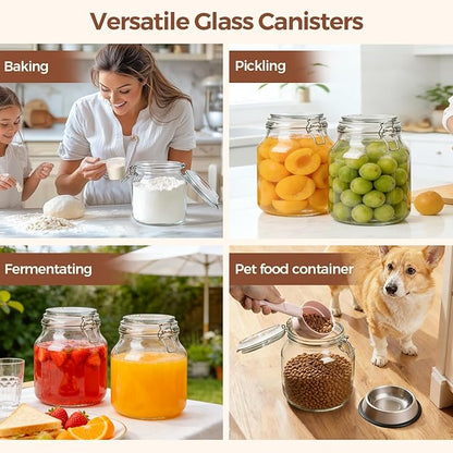 ComSaf 2-Pack 74oz Wide-Mouth Glass Jars
