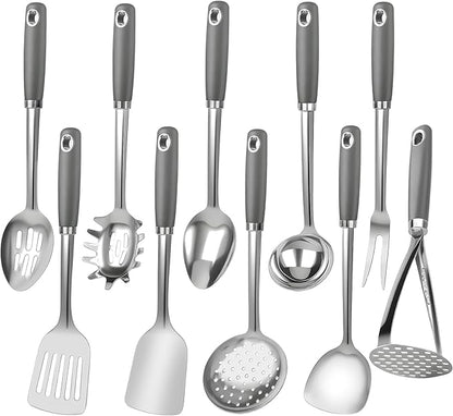 10 Piece Stainless Steel Cooking Utensils Set