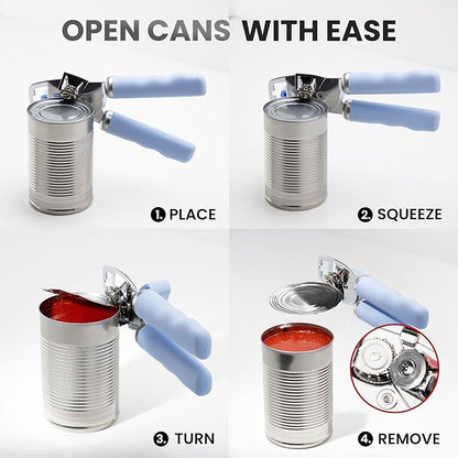 Zulay Kitchen Manual Can Opener with Bottle Opener with Turn Knob