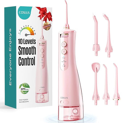 COSLUS Portable Water Flosser for Teeth: 10 Pressure Settings Professional