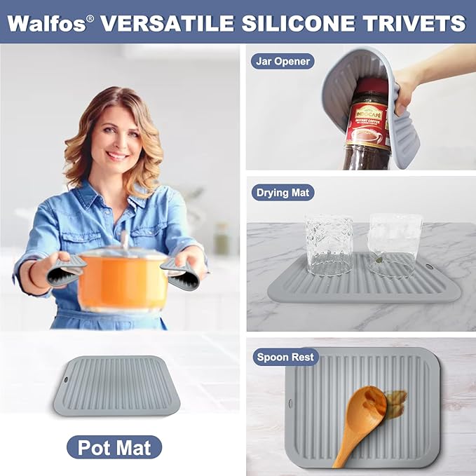 Walfos Silicone Trivets for Hot Pots and Pans
