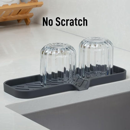 Zulay Kitchen Large Silicone Sponge Holder – Flexible Sink Organizer Tray
