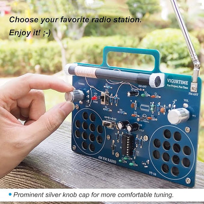 AM/FM Radio Kit | Soldering Project DIY Kit for Practicing Teaching Electronics | Stereo | Great STEM Project and Gift | Upgraded Version VT-16