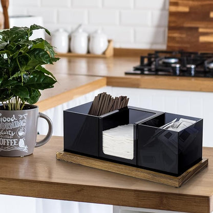 MyGift Coffee Organizer, Modern Acrylic Coffee and Tea Organizer