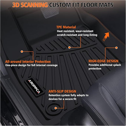 All Weather Car Floor Mats Cargo Liner with Backrest Mat for 2025 2026 Nissan Kicks SV/SR 2-Row, TPE Rubber Floor Liners Full Set Automotive Mats for 2025 2026 Nissan Kicks Accessories