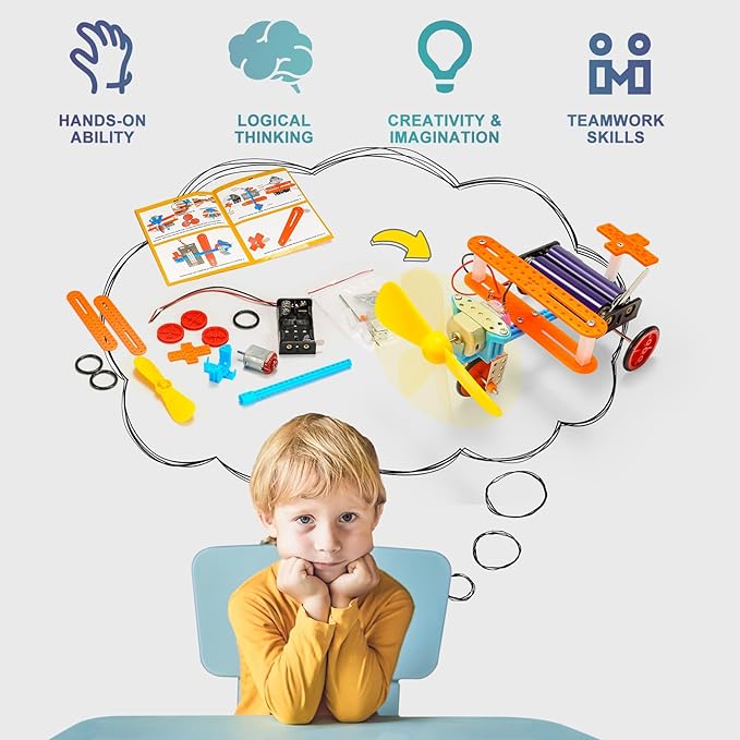 STEM Robotics Kits for Kids Age 8-12 8-10, Science Kits for Kids 5-7, STEM Toys for Boys Age 6 7 8 9 10 12 13 14 Girls Boys Birthday Gifts, Robot Building Crafts 6-8 Engineering Motor Set