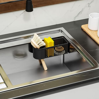 SuoXing Inside Sink Sponge Holder, Plastic Dish Sink Organizer