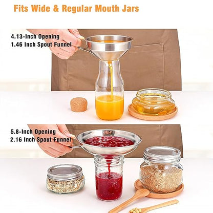 2-Pack Canning Funnels, Wide Mouth & Regular Mouth Kitchen Funnels