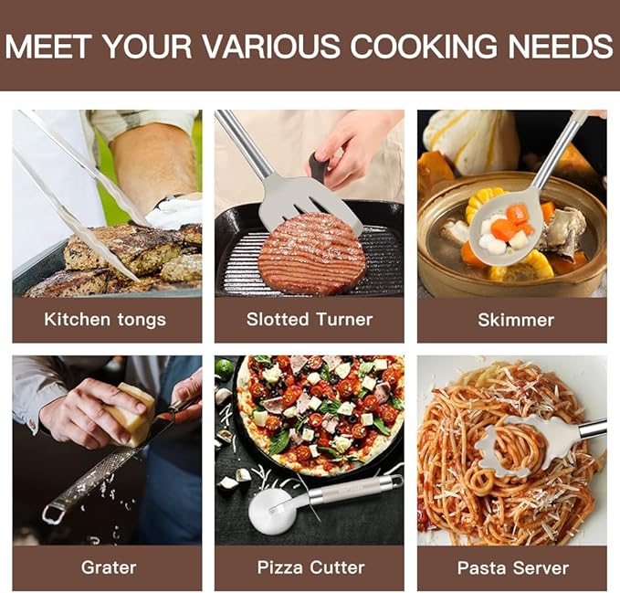 Kitchen Utensils Set-Silicone Cooking Utensils-33pcs Non-Stick Silicone Cooking