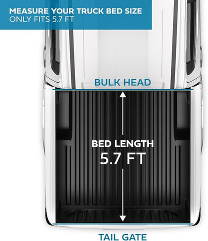 MotorBox Stripe Truck Tonneau Cover for Ram 1500 (2009-2026) / Ram 2500 & 3500 (2009-2026) with Extra Short 5.7 ft Bed Length, All-Weather Soft Roll-Up Truck Bed Cover