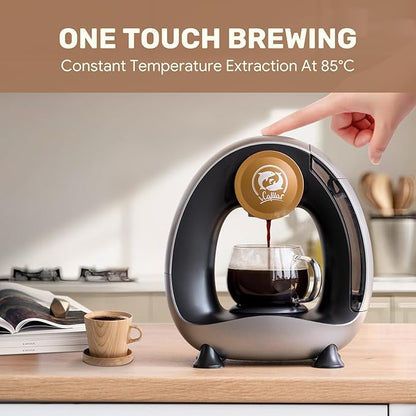 Single Serve Coffee Maker, Fast Brew in 2 minutes, Stylish＆Compact Design