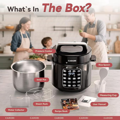 9-in-1 Electric Pressure Cooker 6 Qt, Stainless Steel Inner Pot, Programmable