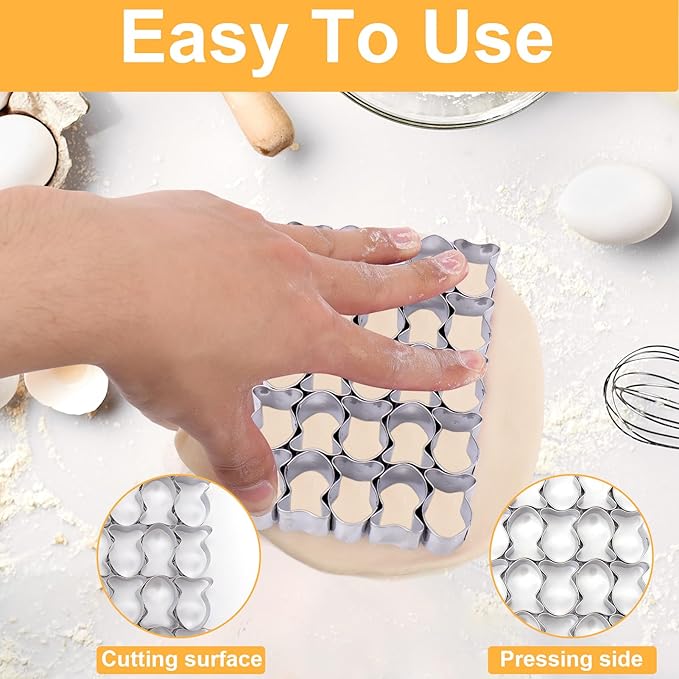 AIERSA 2Pcs Gold Fish Cracker Cutter, 25 Cavity Fish Cookie Cutter, Mini Gold