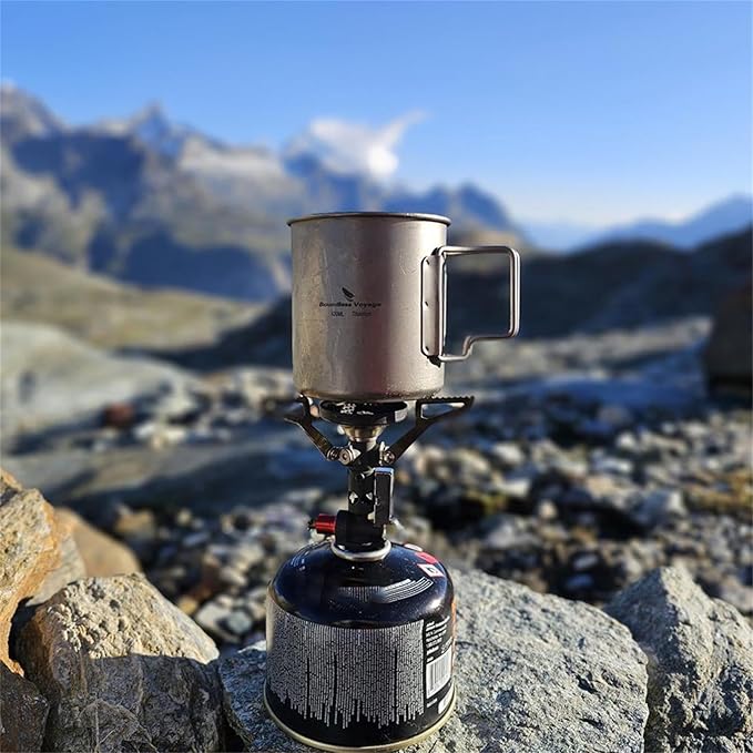 Titanium Coffee Mug Titanium Pots Titanium Cup with Foldable Handle Outdoor Camping Water Mug Tableware 14.3oz/420ml Ti1518B