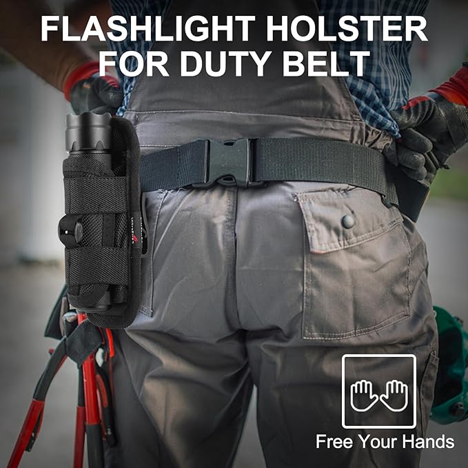 ULTRAFIRE WF-502B LED Tactical Flashlight, 5 Modes 1000 High Lumens Flashlight Torch with Duty Belt Flashlight Holster, UFB26, Bicycle Mount, USB Charger