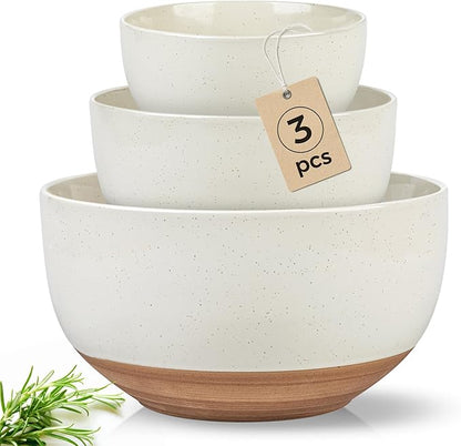 AmorArc Ceramic Mixing Bowls|Nesting Bowls Set of 3