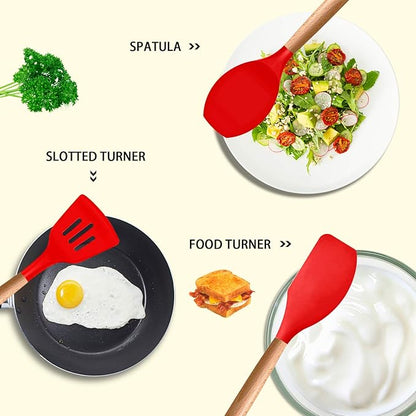 MIBOTE Silicone Cooking Utensils Kitchen Utensil Set