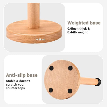 Paper Towel Holder, Wooden Kitchen Roll Stand