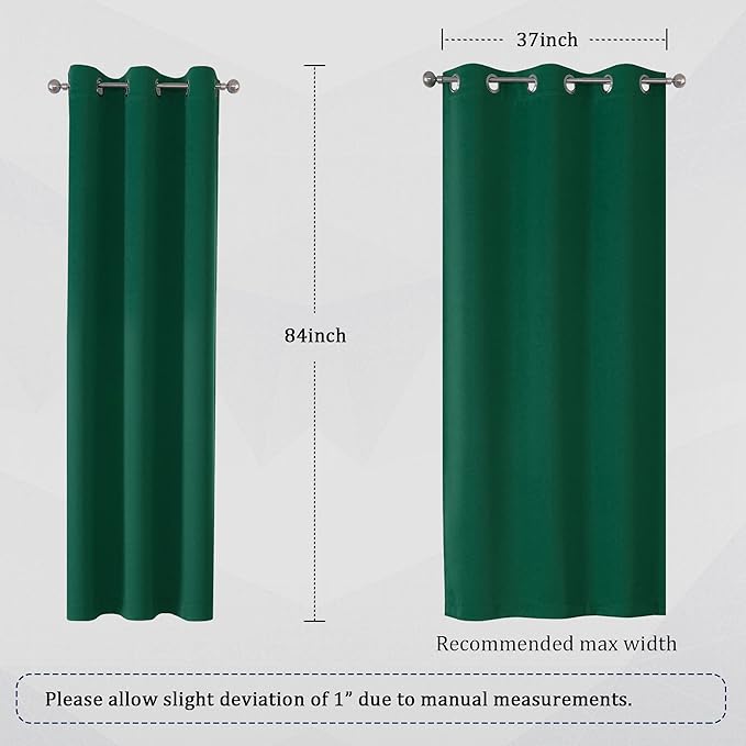 DUALIFE Christmas Green Blackout Curtains
