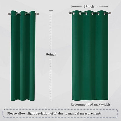 DUALIFE Christmas Green Blackout Curtains