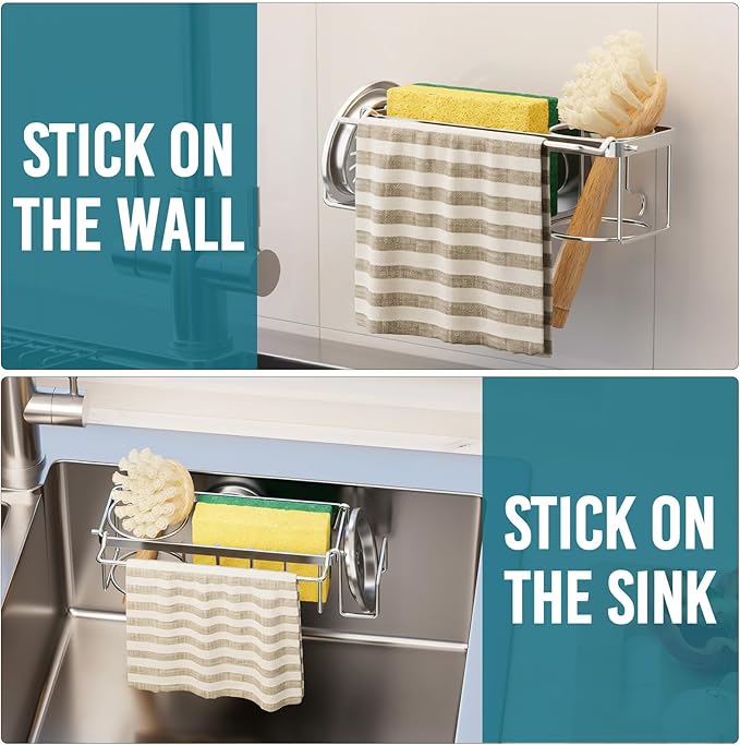 TAILI 4-in-1 Sponge Holder for Kitchen Sink