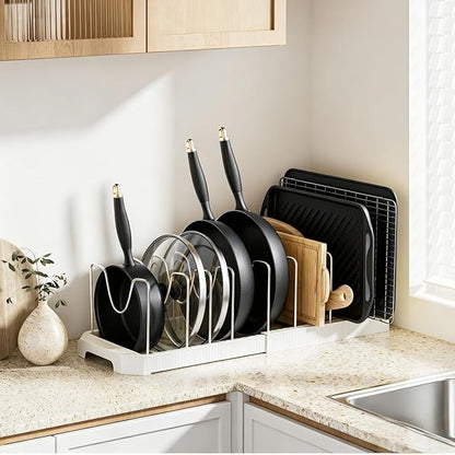 MUDEELA Pots and Pans Organizer under Cabinet, Pot Rack