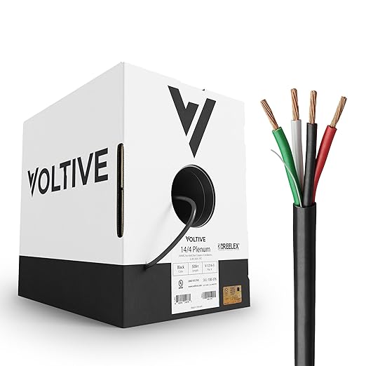 Voltive 14/4 Speaker Wire, Plenum CL3P, 500ft