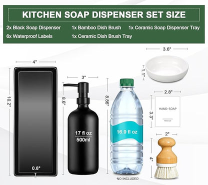 GMISUN Kitchen Soap Dispenser Set, 17 fl oz Dish Soap Dispenser