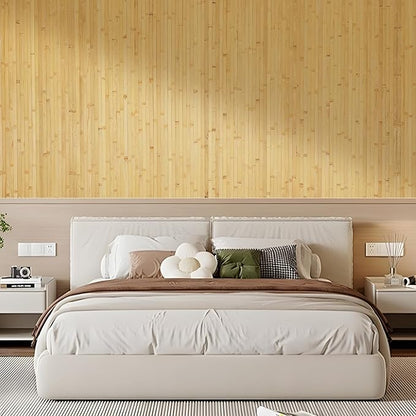 OUZUGIE 1 Pack 96x48 Inch Natural Bamboo Wall Panel – Natural Pole Wrap Paneling
