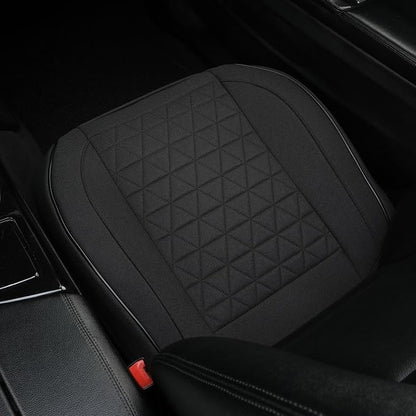 West Llama Linen Front Car Seat Cover Protector Anti-Slip Bottom Seat Cover Fits 95% of Vehicles,Wrapping Around The Bottom,Triangular Pattern(Black-1Pcs)