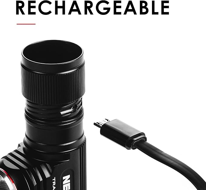 NEBO Transcend Rechargeable Headlamp | 1000 Lumens, 5 Light Modes, Detachable Magnetic Work Light, Water Resistant, Bright LED Headlight for Hiking & Camping, Includes USB Charging Cable
