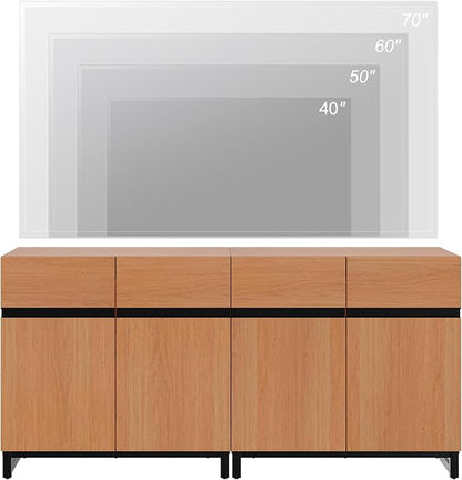 WAMPAT Modern TV Stand for TVs up to 70 inch, 2 in 1 Entertainment Center TV