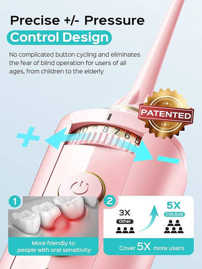 COSLUS Portable Water Flosser for Teeth: 10 Pressure Settings Professional