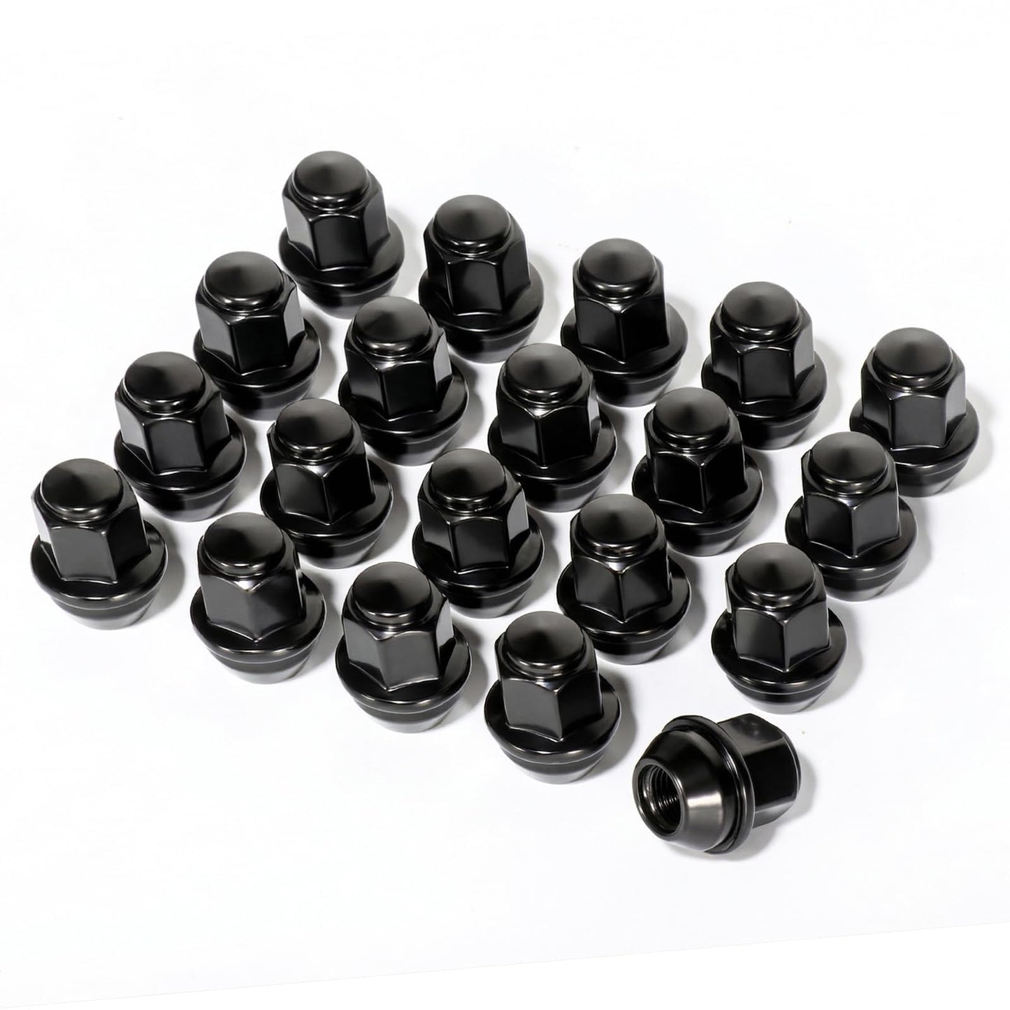 TAGMORE M12X1.5 Black Lug Nuts - 20pcs OEM Wheel Lug Nuts Compatible with 2009-18 Focus/2012-18 Fusion/2013-2020 Escape/2018+ Ec