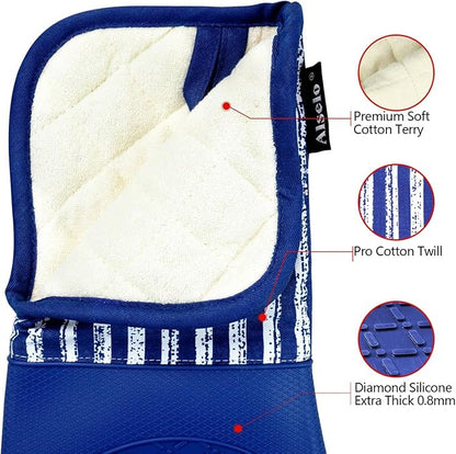 Alselo Silicone Oven Mitts Heat Resistant 932℉