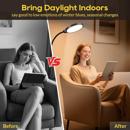 Morfone Light Therapy Lamp, 11000 Lux UV-Free Floor Sun Light Lamp
