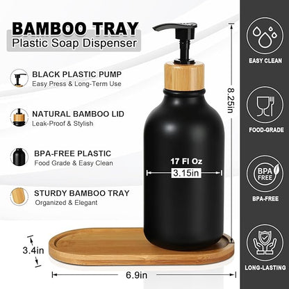 KASUNTING Hand and Dish Soap Dispenser Set, Plastic Kitchen Soap Dispenser Set